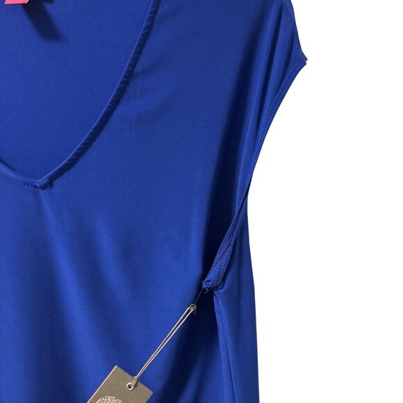 Vince Camuto V-Neck Blue Sleeveless Top Size 1X Polyester/Spandex Blend. NWT - Picture 7 of 12